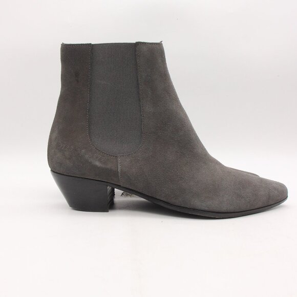 Woman by Common Projects Women's Size EU 38 Gray Leather Suede Ankle Bootie - Picture 1 of 12